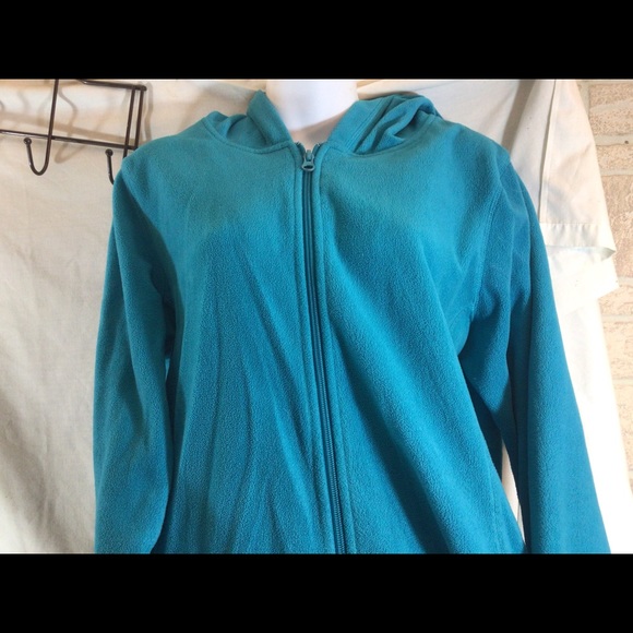Cute Woman’s Sz Lg LOUNGE By MAURICES Teal, Long Slv, Full Zip Fleece Jacket - Picture 4 of 10